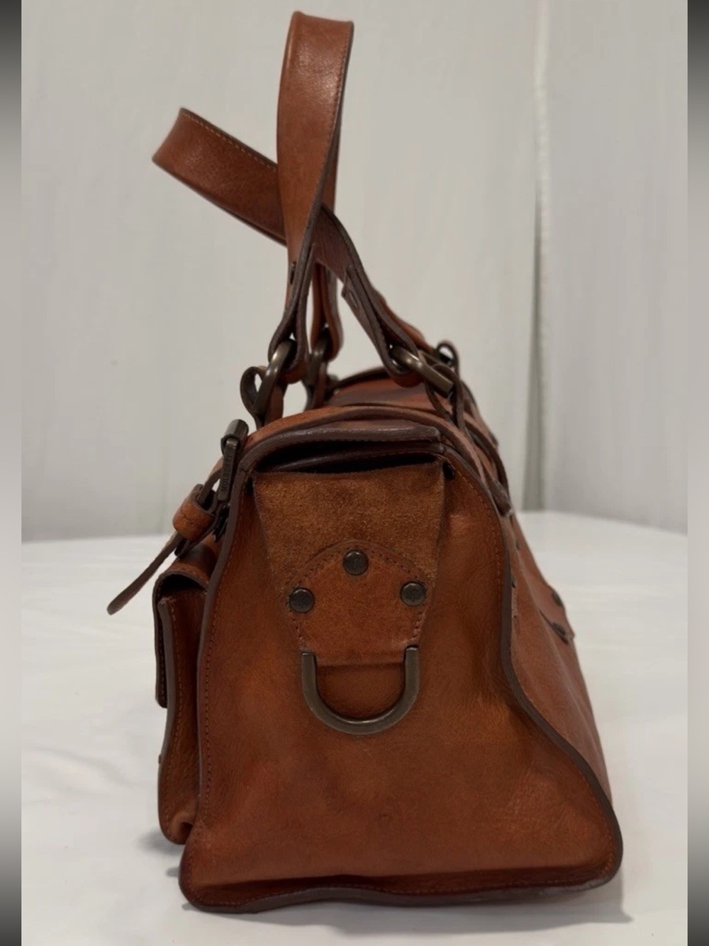 Mulberry Cognac Leather Buckled Satchel - Picture 4 of 15